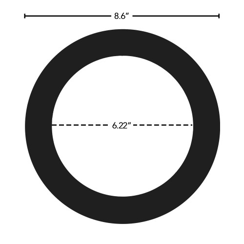 6 in. Goof Rings for Recessed Lights, Can or Canless Downlight Trim Ring, Black (12-Pack)