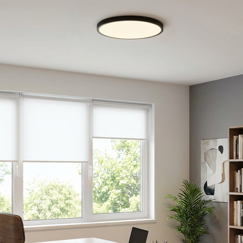 16 in. Black LED Flush Mount Ceiling Light, 5 CCT 2700K-5000K, 3500 Lumens, Dimmable