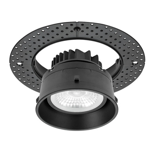 4 in. 5 CCT Adjustable LED Slim Trimless Eyeball Gimbal Downlight, Black, 800 Lumens, Color Selectable 2700K-5000K, 360° Rotation