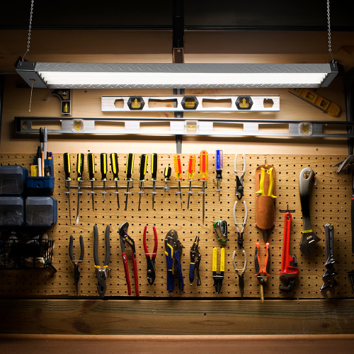 4 ft. LED Shop Light Fixture, 10,000 Lumens, Linkable, Frosted Lens, 5000K Daylight