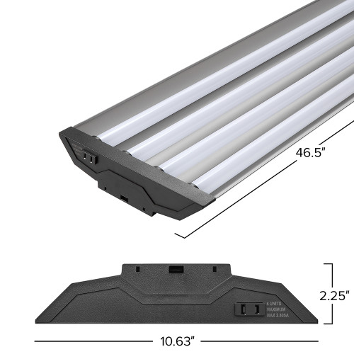 4 ft. LED Motion Sensor Shop Light Fixture, 10,000 Lumens, Linkable, Frosted Lens, 5000K Daylight