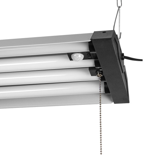 4 ft. LED Motion Sensor Shop Light Fixture, 10,000 Lumens, Linkable, Frosted Lens, 5000K Daylight