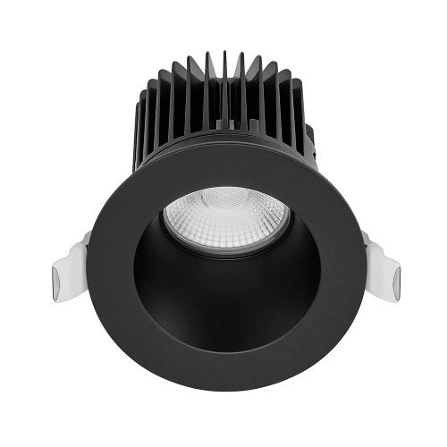 4 in. Slim Round Sloped Recessed Anti-Glare LED Downlight, Black Trim, Canless IC Rated, 900 Lumens, 5 CCT 2700K-5000K