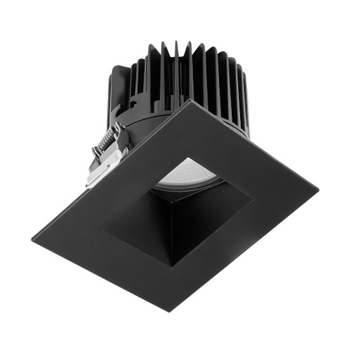4 in. Slim Square Sloped Recessed Anti-Glare LED Downlight, Black Trim, Canless IC Rated, 1000 Lumens, 5 CCT 2700K-5000K