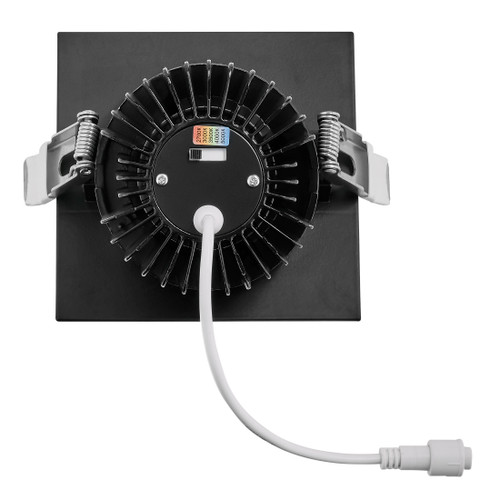 4 in. Slim Square Sloped Recessed Anti-Glare LED Downlight, Black Trim, Canless IC Rated, 1000 Lumens, 5 CCT 2700K-5000K