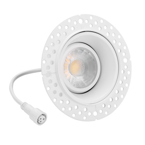 3 in. 5 CCT Adjustable LED Slim Trimless Eyeball Gimbal Downlight, 600 Lumens, Color Selectable 2700K-5000K, 360° Rotation