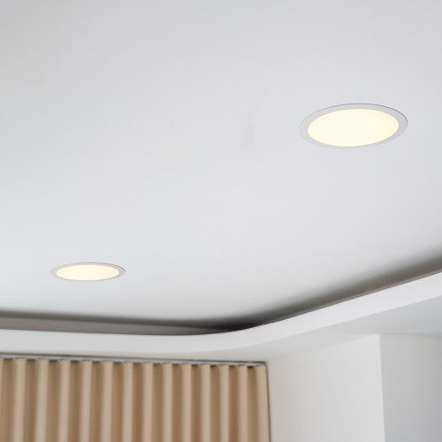 12 in. Slim Round Recessed LED Downlight, Canless IC Rated, 2200 Lumens, 5 CCT Color Selectable 2700K-5000K