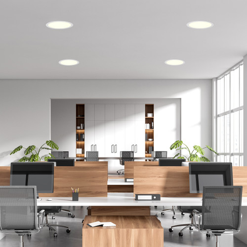12 in. Slim Round Recessed LED Downlight, Canless IC Rated, 2200 Lumens, 5 CCT Color Selectable 2700K-5000K