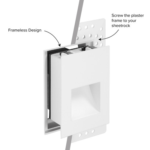 Vertical Trimless LED Step Light, Indoor/Outdoor Stair Light, 5 CCT Color Selectable 2700K-5000K, White
