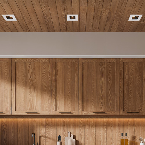 5 in. and 6 in. Retrofit Square Recessed Anti-Glare LED Downlight, White Trim Black Baffle, 1200 Lumens, 5 CCT 2700K-5000K