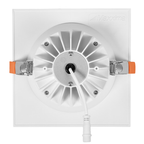 6 in. Slim Square Recessed Anti-Glare LED Downlight, White Trim Black Baffle, Canless IC Rated, 1200 Lumens, 5 CCT 2700K-5000K