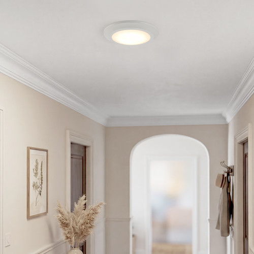 10 in. LED Round Disk Light Ceiling Fixture, 5 CCT 2700K-5000K, 2000 Lumens, Dimmable