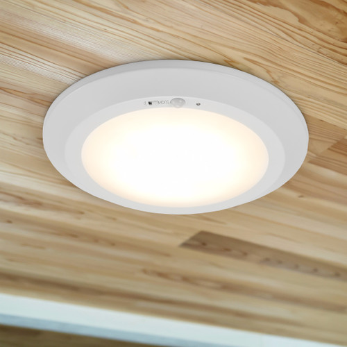 10 in. Round LED Disk Light Ceiling Fixture, Motion Sensor & Dusk to Dawn, 5 CCT 2700K-5000K, 2000 Lumens