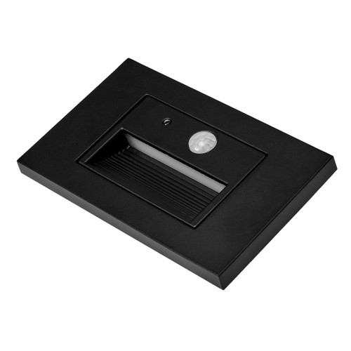 Horizontal LED Motion Sensor Step Light, Indoor/Outdoor Stair Light, 3 CCT Color Selectable 3000K/4000K/5000K, Black (2 Pack)