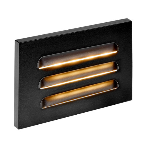 Horizontal LED Grated Step Light, Indoor/Outdoor Stair Light, 3 CCT Color Selectable 3000K/4000K/5000K, Black (2 Pack)