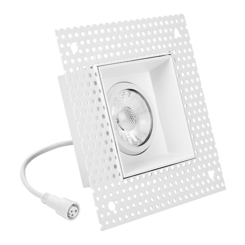 3 in. 5 CCT Adjustable Square LED Slim Trimless Eyeball Gimbal Downlight, 600 Lumens, Color Selectable 2700K-5000K, 360° Rotation