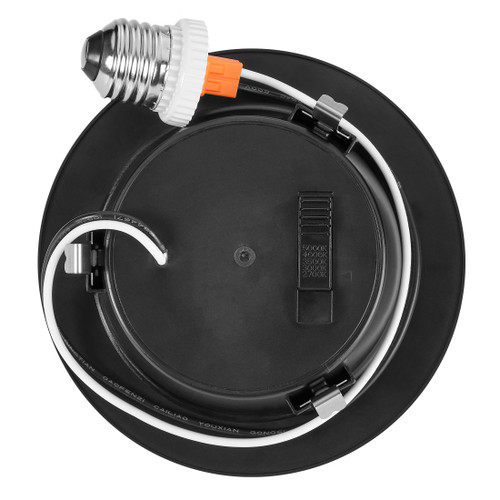 4 in. Flat Lens Retrofit Recessed LED Downlight, Black Trim, 800 Lumens, 5 CCT Color Selectable 2700K-5000K