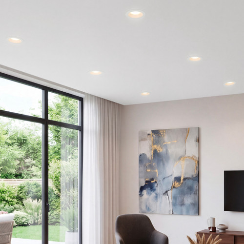 6 in. Recessed LED Downlight, Canless w/ Deep Baffle, 1200 Lumens, 5 CCT Color Selectable 2700K-5000K