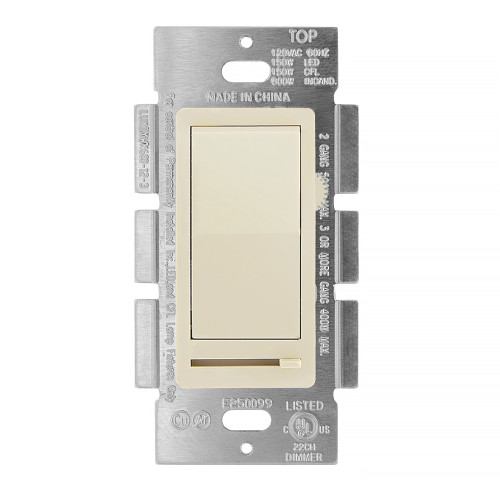3-Way / Single Pole LED Dimmer Rocker Switch, 600W, Ivory