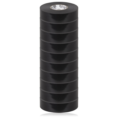 Electrical Tape, 3/4 in. x 66 ft. Flame Retardant, Black (10 Pack)