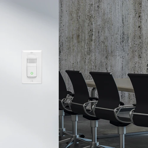 Occupancy/Vacancy Motion Sensor PIR Wall Switch, 3-Way/Single Pole, Commercial or Residential, 120-277V, Wall Plate Included