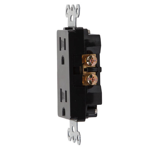 Tamper Resistant Duplex Receptacle Wall Outlet 15A Black, Wall Plates Included (10 Pack)