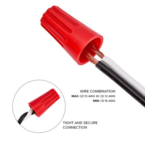 Red Electrical Wire Connector Twist On Screw Terminal (250 Pack)