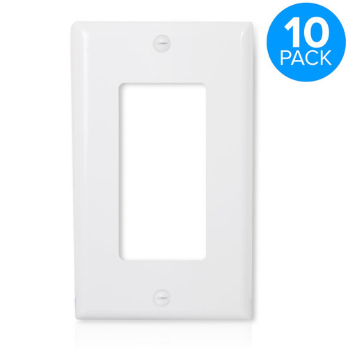1 Gang Decorative Wall Plate, White (10 Pack)