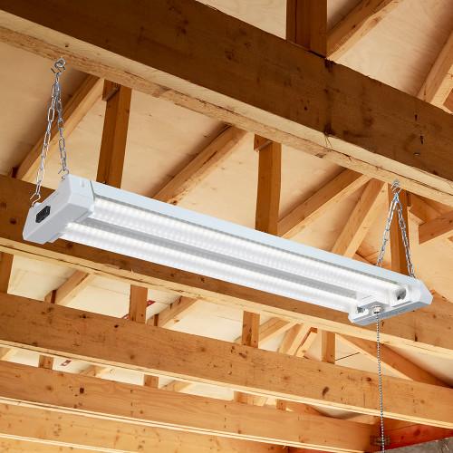 4 ft. Utility LED Shop Light Fixture, Linkable, Clear Lens 5000K Daylight 4800 Lumens