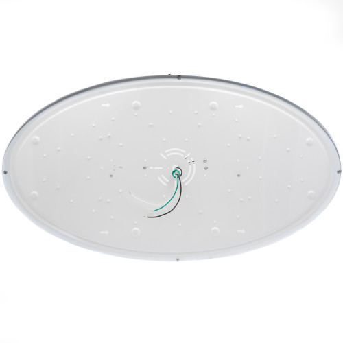 32 in. Oval LED Ceiling Mount Fixture, Dual Ring Satin Nickel, Dimmable, 3 CCT 3000K-5000K, 5500 Lumens