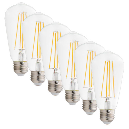 ST19 LED Edison Light Bulb, 60 Watt Equal, 2700K Warm White