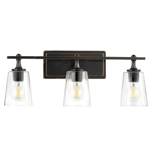 3-Light LED Bath and Vanity Fixture, 2400 Lumens, 2700K Warm White A19 Bulbs Included
