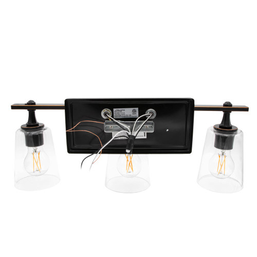 3-Light LED Bath and Vanity Fixture, 2400 Lumens, 2700K Warm White A19 Bulbs Included