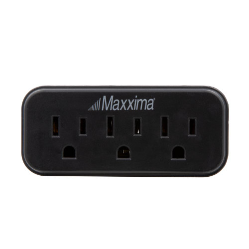 3 Outlet Grounded Wall Plug Adapter, Black (4 Pack)
