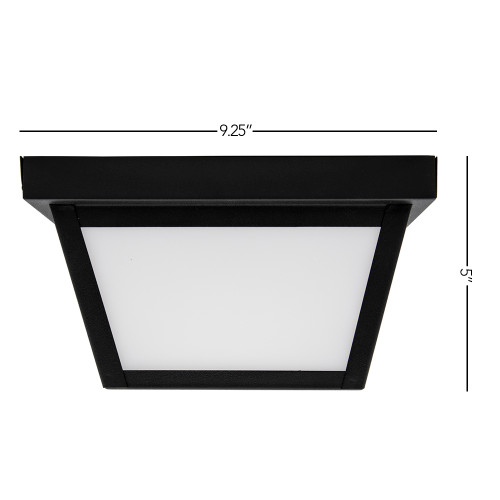 LED Outdoor Porch Ceiling Light, Black w/ Frosted White Lens, 1000 Lumens, 3000K Warm White