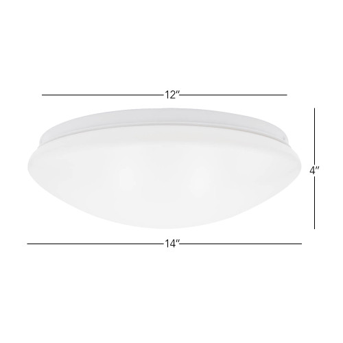 14 in. LED Mushroom Light Flush Mount Ceiling Fixture, Dimmable, 3000K Warm White, 1600 Lumens