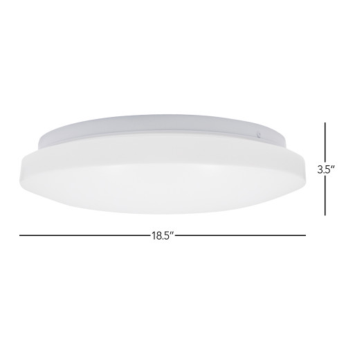 13 in. Round LED Flush Mount Ceiling Light, Dimmable, 3000K Warm White, 1900 Lumens