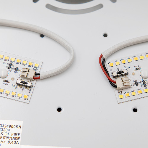 32 in. Oval LED Ceiling Mount Fixture, Dual Ring Black, Dimmable, 3 CCT 3000K-5000K, 5500 Lumens