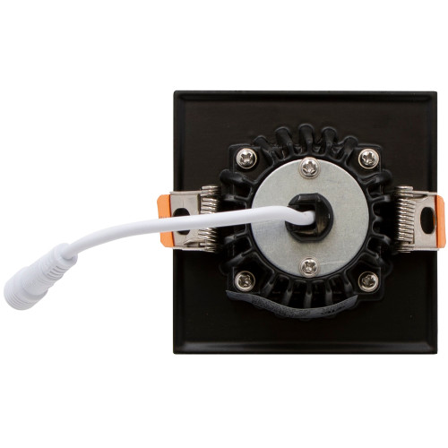 2 in. Slim Square Recessed Anti-Glare LED Downlight, Black Trim, Canless IC Rated, 450 Lumens, 5 CCT 2700K-5000K