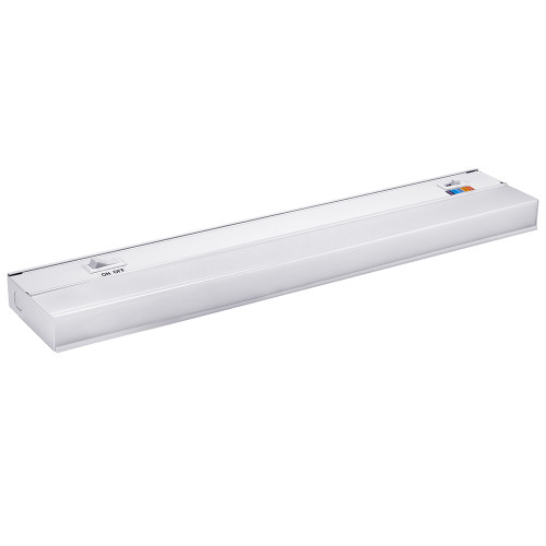 18 in. LED Under Cabinet Light, Hardwired, 750 Lumens, 5 CCT 2700K - 5000K, White, On/Off Switch