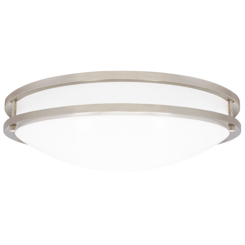18 in. Satin Nickel LED Ceiling Mount Fixture, 5 CCT 2700K-5000K, 2000 Lumens, Dimmable