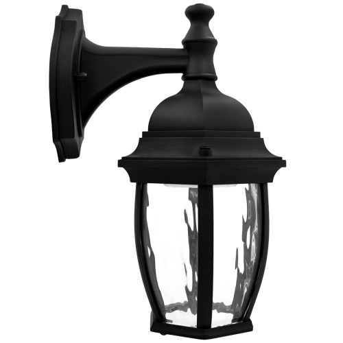 Smart WiFi LED Outdoor Wall Light, Black w/ Water Glass, 850 Lumens, CCT 2700K - 6500K, Google Home/Alexa - 11.5 in. Height