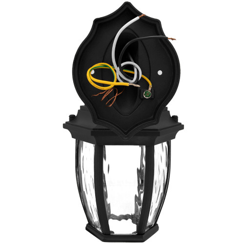 Smart WiFi LED Outdoor Wall Light, Black w/ Water Glass, 850 Lumens, CCT 2700K - 6500K, Google Home/Alexa - 11.5 in. Height