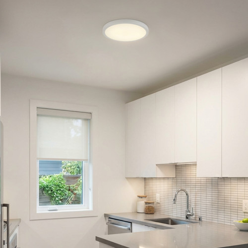 9 in. LED Flush Mount Ceiling Light, 5 CCT 2700K-5000K, 1500 Lumens, Dimmable