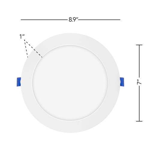 8 in. Slim Round Recessed LED Downlight, Canless IC Rated, 1600 Lumens, 5 CCT Color Selectable 2700K-5000K