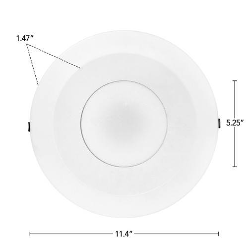 10 in. Recessed Commercial LED Downlight, Selectable Color Temperature / Wattage, up to 4150 Lumens
