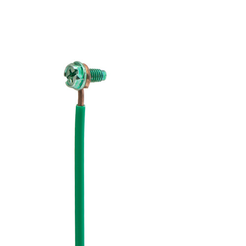 8 in. 12 AWG 1-Wire Solid Stripped Grounded Pigtails with Screws, Green (100 Pack)