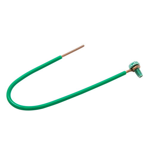 8 in. 12 AWG 1-Wire Solid Stripped Grounded Pigtails with Screws, Green (100 Pack)
