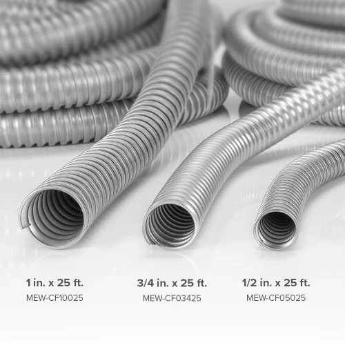 1/2 in. x 25 ft. Galvanized Steel Flexible Electrical Conduit, Greenfield Electrical