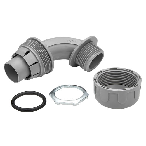 1 in. NPT Liquid Tight Connectors, 90 Degree Non Metallic Electrical Conduit Fittings (10 Pack)